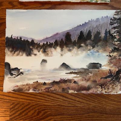 1603 Landscape Watercolor Lot Original Art