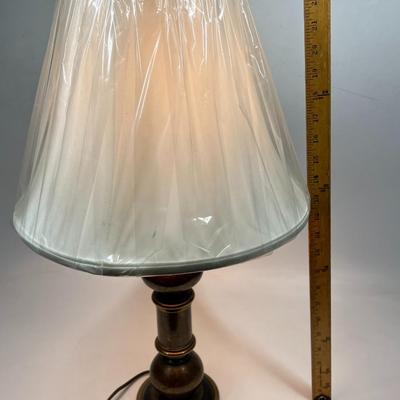 Vintage Brass Candlestick Style Table Lamp with Shade