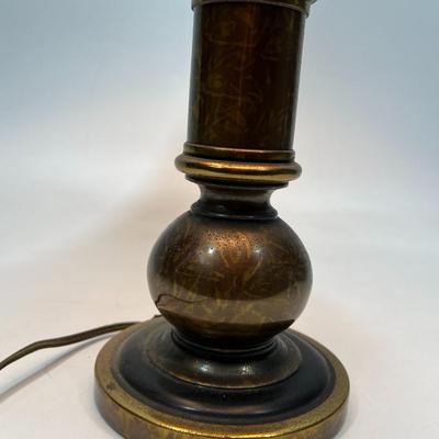 Vintage Brass Candlestick Style Table Lamp with Shade