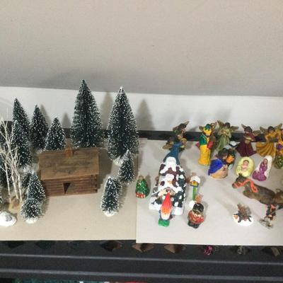 1001 Christmas Nativity Scene & Bottle Brush Trees