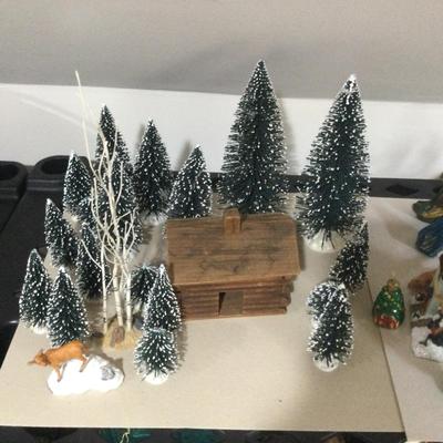 1001 Christmas Nativity Scene & Bottle Brush Trees