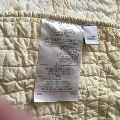 1012 Yellow Floral Bed Spread King