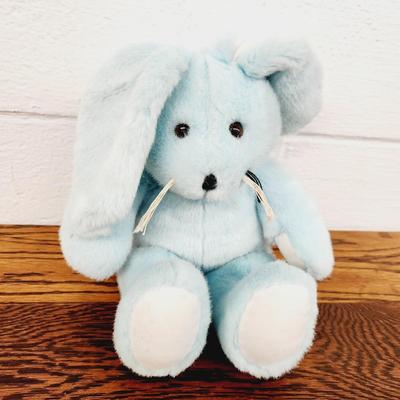 CUTE AQUA BLUE STUFFED BUNNY