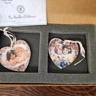 LIKE NEW BRADFORD COLLECTION HEAVENLY HEARTS ORNAMENT BUNDLE