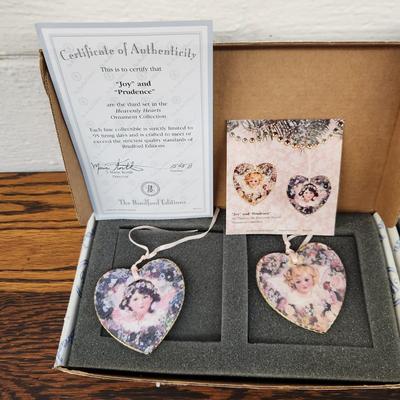 LIKE NEW BRADFORD COLLECTION HEAVENLY HEARTS ORNAMENT BUNDLE