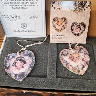 LIKE NEW BRADFORD COLLECTION HEAVENLY HEARTS ORNAMENT BUNDLE