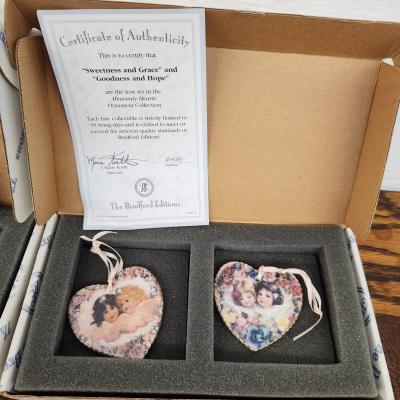 LIKE NEW BRADFORD COLLECTION HEAVENLY HEARTS ORNAMENT BUNDLE