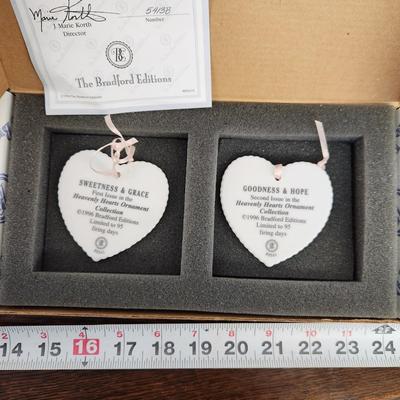 LIKE NEW BRADFORD COLLECTION HEAVENLY HEARTS ORNAMENT BUNDLE