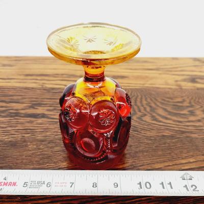VINTAGE AMBERINA SMITH MOON WINE GLASS