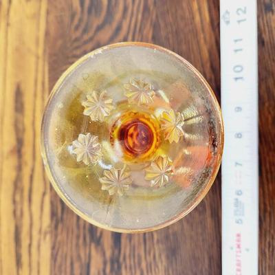 VINTAGE AMBERINA SMITH MOON WINE GLASS