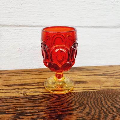 VINTAGE AMBERINA SMITH MOON WINE GLASS