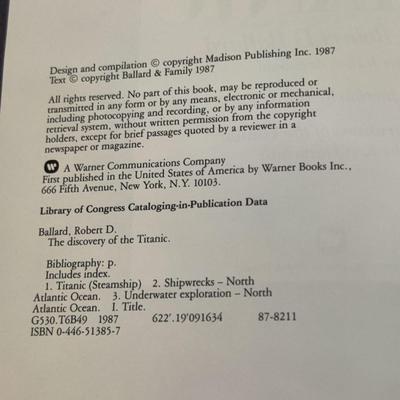1987 THE DISCOVERY OF THE TITANIC by DR. ROBERT D. BALLARD