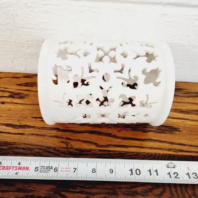 ABSOLUTELY FANTASTIC WHITE PILLAR CANDLE HOLDER