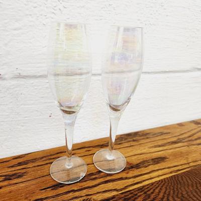 IRIDESCENT CHAMPAGNE FLUTE DUO
