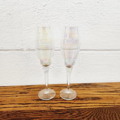 IRIDESCENT CHAMPAGNE FLUTE DUO