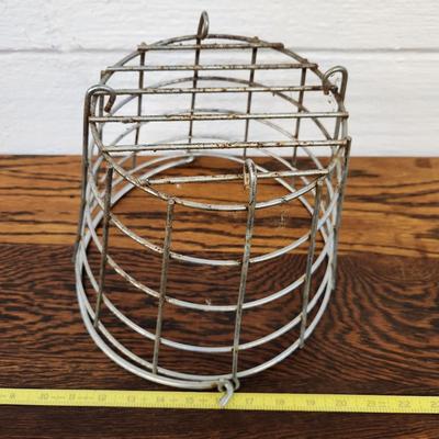 VINTAGE METAL EGG GATHERING BASKET
