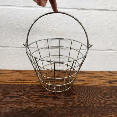 VINTAGE METAL EGG GATHERING BASKET