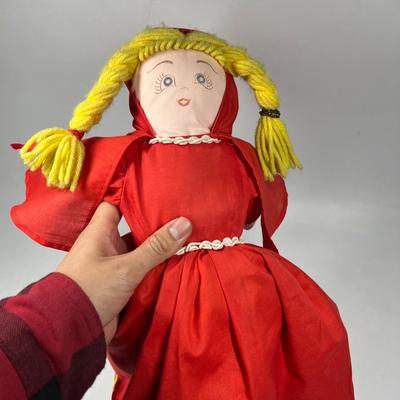 Vintage Folk Art Flipable Changing Little Red Riding Hood Doll Three Character Storytime