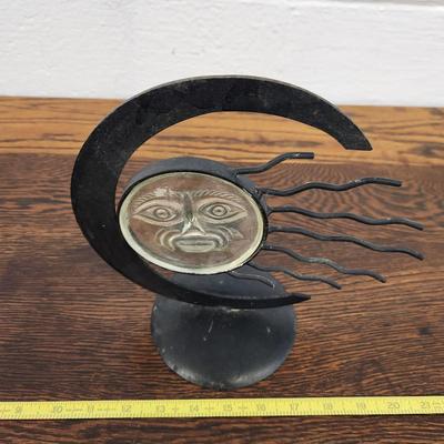 WROUGHT IRON SUN & MOON CANDLE DECOR