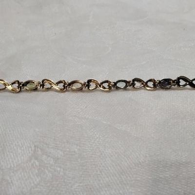 Vintage Ross Simon Diamond, Amethyst, Peridot, Citrine Gold Vermeil 7" Bracelet