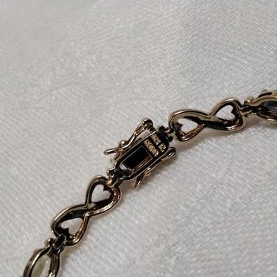 Vintage Ross Simon Diamond, Amethyst, Peridot, Citrine Gold Vermeil 7" Bracelet