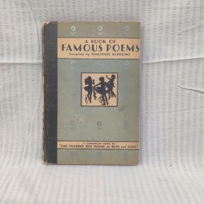 1931 A BOOK OF FAMOUS POEMS COMPILED BY MARJORIE BARROWS