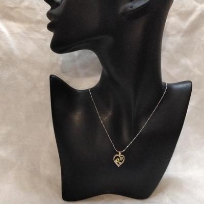 Vintage Peridot And Diamond 17" Gold Vermeil  Necklace