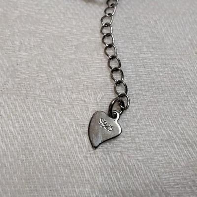 Unique Amethyst Heart With Wings 17" 925 Necklace