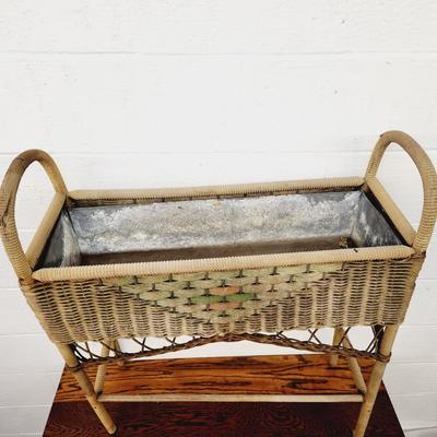 FANTASTIC VINTAGE WOVEN (WITH METAL INSERT) PLANTER