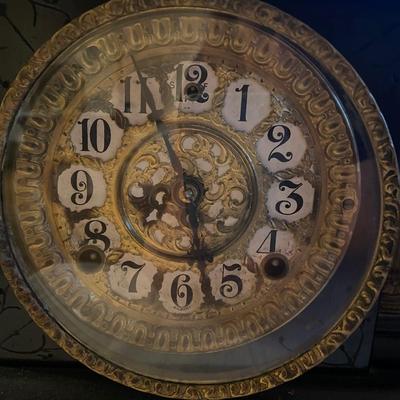 Antique Ebony mantle clock  SEE DETAILS