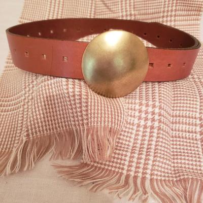 Lot of two vintage women's brown leather belts