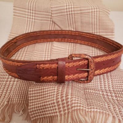 Lot of two vintage women's brown leather belts