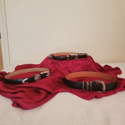 Lot of 3 Vintage Brighton Leather Belts