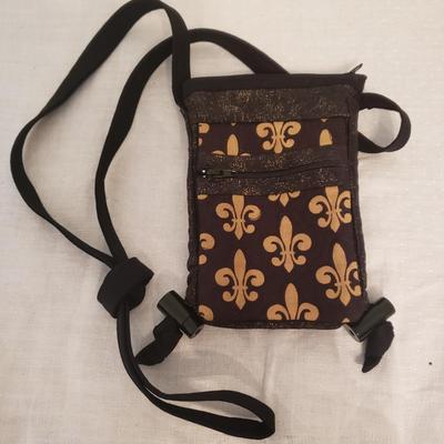Lot of 2 handmade black & gold Saints bags