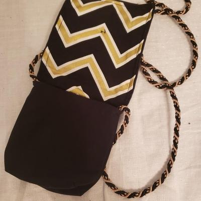 Lot of 2 handmade black & gold Saints bags