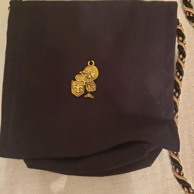 Lot of 2 handmade black & gold Saints bags