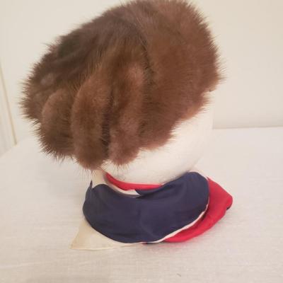 Cain-Sloan Co. Vintage Mink pillbox hat with original box