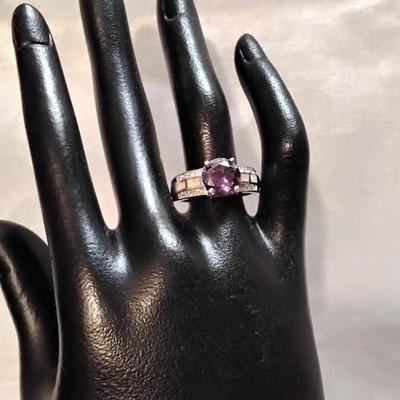 WOW! Amethyst, Opals and Diamonds 925 Ring Size 8