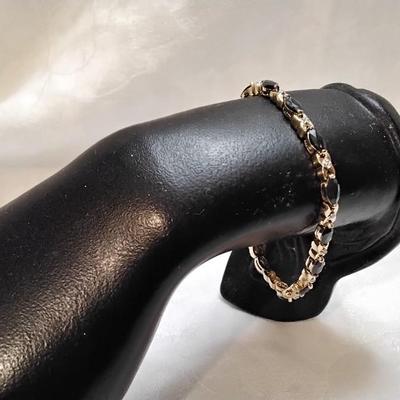 Gorgeous Vintage Sapphire And Diamond Gold Vermeil 7" Bracelet
