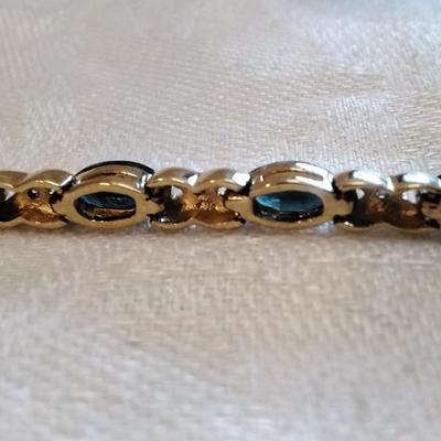 Gorgeous Vintage Sapphire And Diamond Gold Vermeil 7" Bracelet