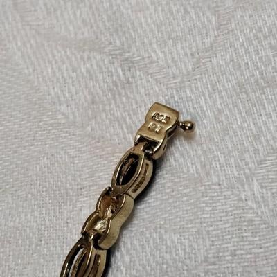 Gorgeous Vintage Sapphire And Diamond Gold Vermeil 7" Bracelet