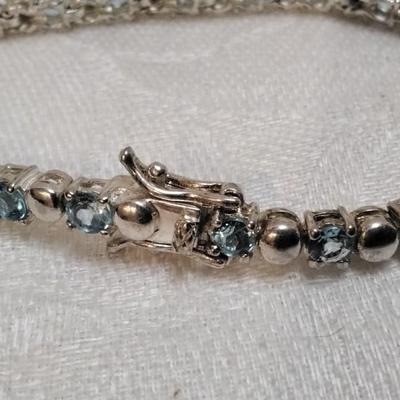 Captivating Aquamarine 7" 925 Bracelet