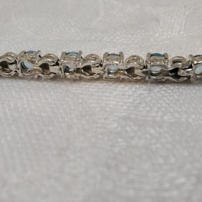 Captivating Aquamarine 7" 925 Bracelet