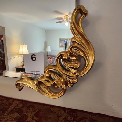 Large Ornate Wall Beveled Mirror  53x33 with trim