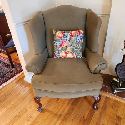 Wingback Chair by Craftmaster N.C. with Accent Pillow