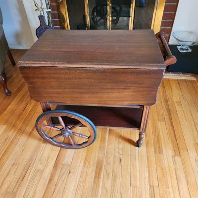 Vintage Wood Tea serving Cart
