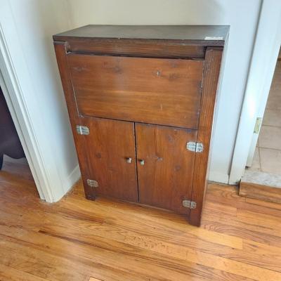 Antique Wood Storage Cabinet 23x11x31