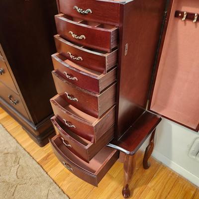 Large Standing  Jewelry Armoire  Chest 8 Drawers 17x12x39