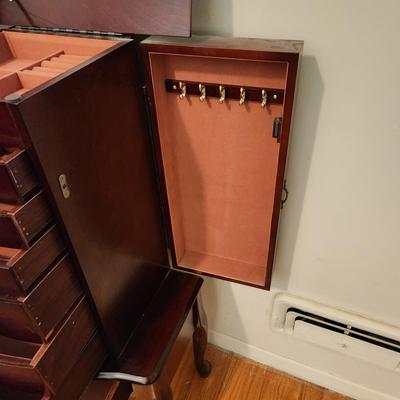 Large Standing  Jewelry Armoire  Chest 8 Drawers 17x12x39