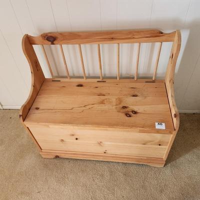 Solid Wood Bench with Storage 38x18x33